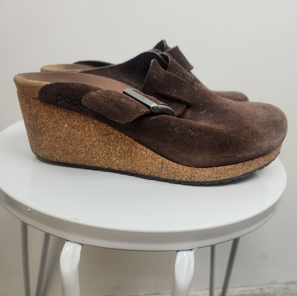Birkenstock Papillio Fanny Suede Wedge Heel Closed Toed Shoes Size 37 - Picture 6 of 8